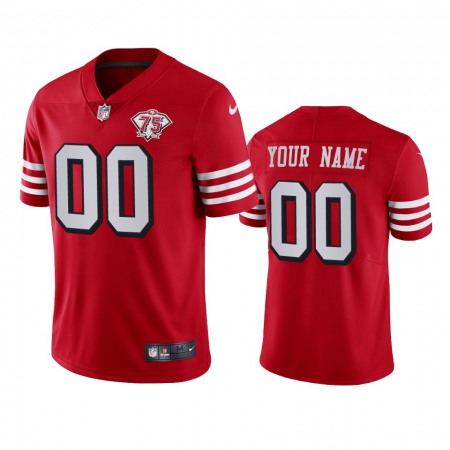Nike 49ers Custom Red Rush Men's 75th Anniversary Stitched NFL Vapor Untouchable Limited Jersey