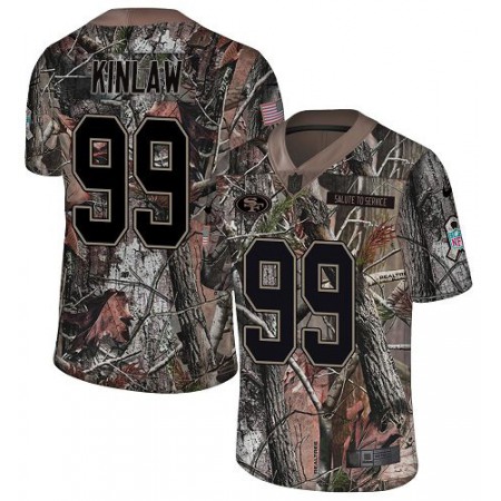 Nike 49ers #99 Javon Kinlaw Camo Youth Stitched NFL Limited Rush Realtree Jersey