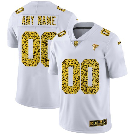 Atlanta Falcons Custom Men's Nike Flocked Leopard Print Vapor Limited NFL Jersey White