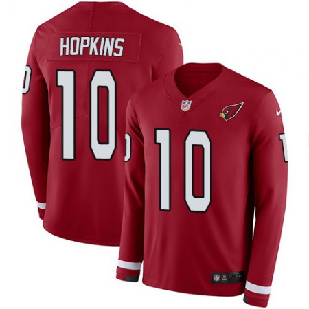 Nike Cardinals #10 DeAndre Hopkins Red Team Color Men's Stitched NFL Limited Therma Long Sleeve Jersey