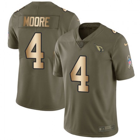 Nike Cardinals #4 Rondale Moore Olive/Gold Men's Stitched NFL Limited 2017 Salute To Service Jersey