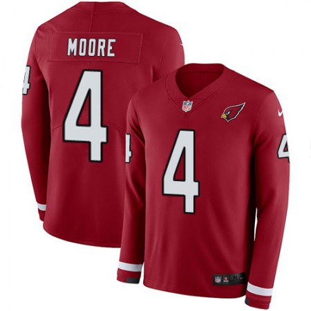 Nike Cardinals #4 Rondale Moore Red Team Color Men's Stitched NFL Limited Therma Long Sleeve Jersey