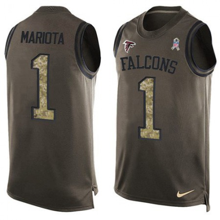 Nike Falcons #1 Marcus Mariota Green Men's Stitched NFL Limited Salute To Service Tank Top Jersey