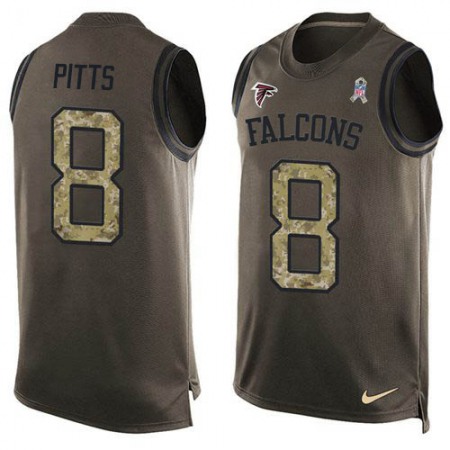 Nike Falcons #8 Kyle Pitts Green Men's Stitched NFL Limited Salute To Service Tank Top Jersey