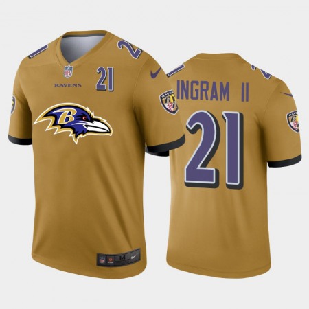 Baltimore Ravens #21 Mark Ingram II Gold Men's Nike Big Team Logo Player Vapor Limited NFL Jersey