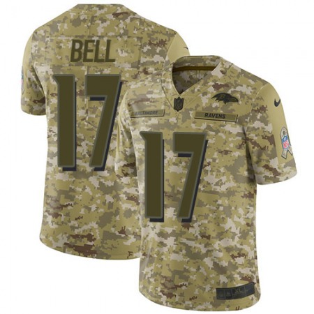 Nike Ravens #17 Le'Veon Bell Camo Men's Stitched NFL Limited 2018 Salute To Service Jersey