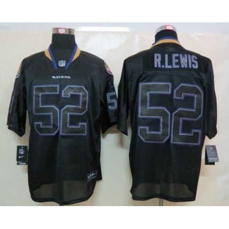 Nike Ravens #52 Ray Lewis Lights Out Black Men's Stitched NFL Elite Jersey