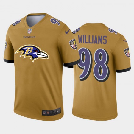 Baltimore Ravens #98 Brandon Williams Gold Men's Nike Big Team Logo Vapor Limited NFL Jersey
