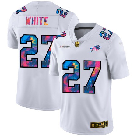 Buffalo Bills #27 Tre'Davious White Men's White Nike Multi-Color 2020 NFL Crucial Catch Limited NFL Jersey