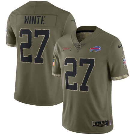 Buffalo Bills #27 Ttredavious White Nike Men's 2022 Salute To Service Limited Jersey - Olive