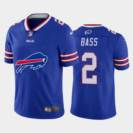 Buffalo Bills #2 Tyler Bass Royal Blue Men's Nike Big Team Logo Vapor Limited NFL Jersey
