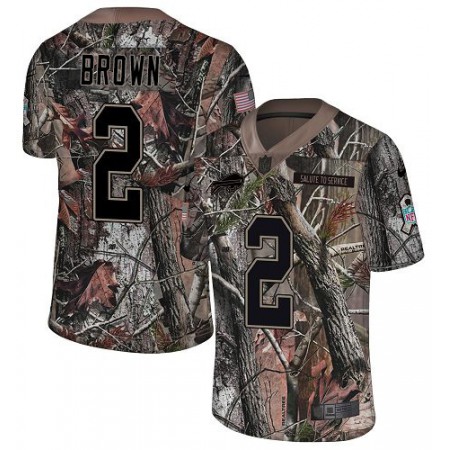 Nike Bills #2 John Brown Camo Men's Stitched NFL Limited Rush Realtree Jersey