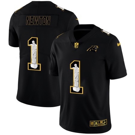Carolina Panthers #1 Cam Newton Men's Nike Carbon Black Vapor Cristo Redentor Limited NFL Jersey