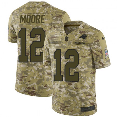 Nike Panthers #12 DJ Moore Camo Men's Stitched NFL Limited 2018 Salute To Service Jersey