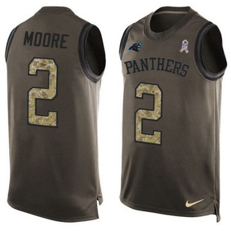 Nike Panthers #2 DJ Moore Green Men's Stitched NFL Limited Salute To Service Tank Top Jersey