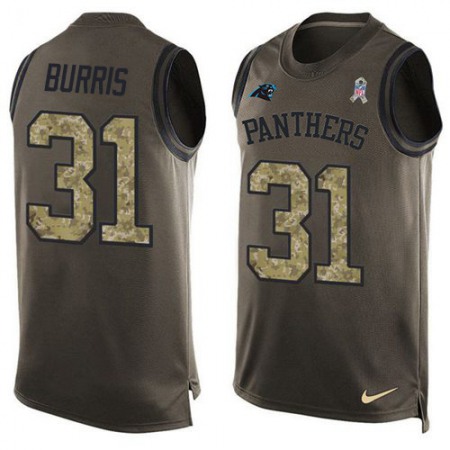 Nike Panthers #31 Juston Burris Green Men's Stitched NFL Limited Salute To Service Tank Top Jersey