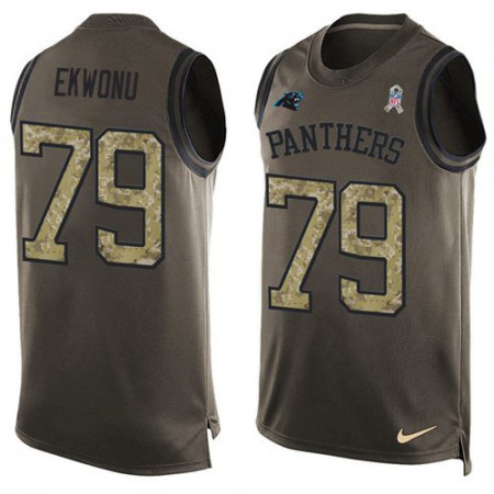 Nike Panthers #79 Ikem Ekwonu Green Men's Stitched NFL Limited Salute To Service Tank Top Jersey