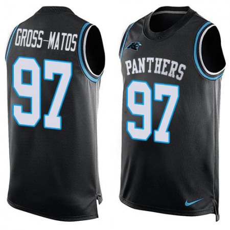 Nike Panthers #97 Yetur Gross-Matos Black Team Color Men's Stitched NFL Limited Tank Top Jersey