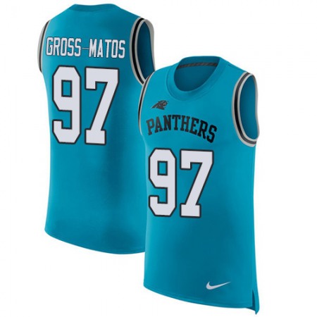 Nike Panthers #97 Yetur Gross-Matos Blue Alternate Men's Stitched NFL Limited Rush Tank Top Jersey