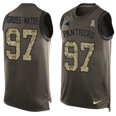 Nike Panthers #97 Yetur Gross-Matos Green Men's Stitched NFL Limited Salute To Service Tank Top Jersey