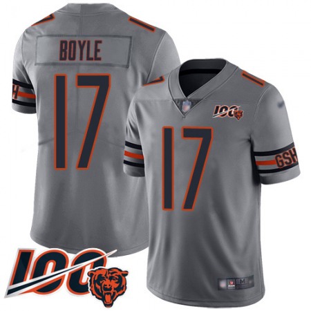 Nike Bears #17 Tim Boyle Silver Men's Stitched NFL Limited Inverted Legend 100th Season Jersey