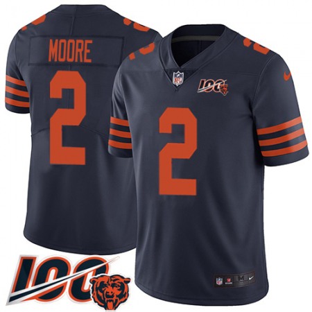 Nike Bears #2 D.J. Moore Navy Blue Alternate Men's Stitched NFL 100th Season Vapor Limited Jersey