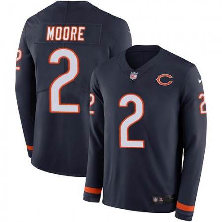 Nike Bears #2 D.J. Moore Navy Blue Team Color Men's Stitched NFL Limited Therma Long Sleeve Jersey