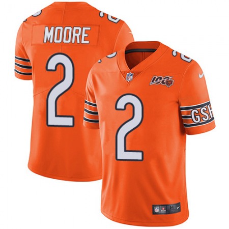 Nike Bears #2 D.J. Moore Orange Men's Stitched NFL Limited Rush 100th Season Jersey