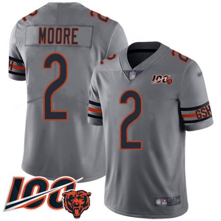 Nike Bears #2 D.J. Moore Silver Men's Stitched NFL Limited Inverted Legend 100th Season Jersey