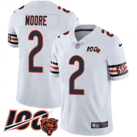 Nike Bears #2 D.J. Moore White Alternate Men's Stitched NFL Vapor Untouchable Limited 100th Season Jersey