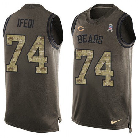 Nike Bears #74 Germain Ifedi Green Men's Stitched NFL Limited Salute To Service Tank Top Jersey