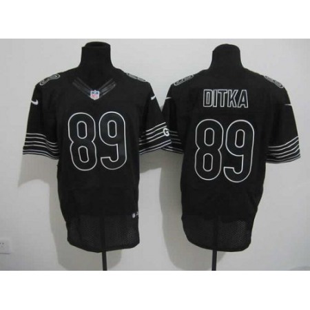 Nike Bears #89 Mike Ditka Black Shadow Men's Stitched NFL Elite Jersey
