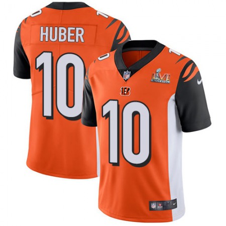 Nike Bengals #10 Kevin Huber Orange Alternate Super Bowl LVI Patch Men's Stitched NFL Vapor Untouchable Limited Jersey