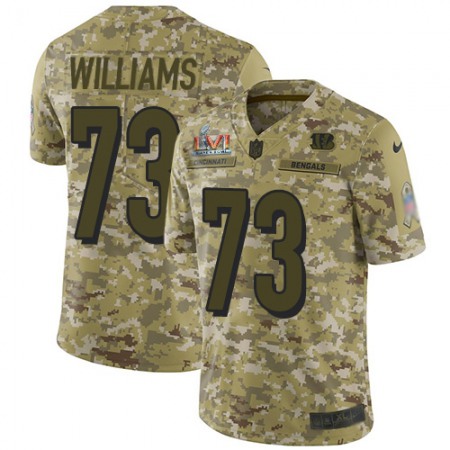 Nike Bengals #73 Jonah Williams Camo Super Bowl LVI Patch Men's Stitched NFL Limited 2018 Salute To Service Jersey
