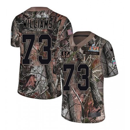 Nike Bengals #73 Jonah Williams Camo Super Bowl LVI Patch Men's Stitched NFL Limited Rush Realtree Jersey