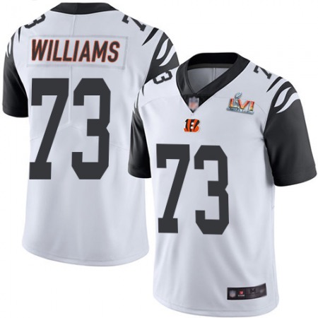 Nike Bengals #73 Jonah Williams White Super Bowl LVI Patch Men's Stitched NFL Limited Rush Jersey