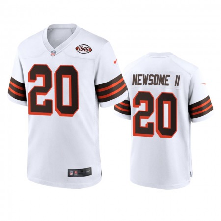 Men's Browns #20 Greg Newsome II Nike 1946 Collection Alternate Game Limited NFL Jersey - White