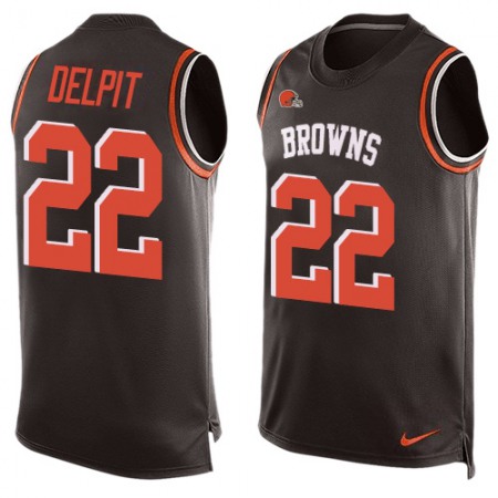 Nike Browns #22 Grant Delpit Brown Team Color Men's Stitched NFL Limited Tank Top Jersey