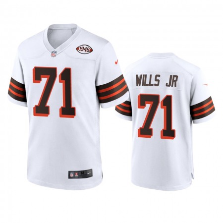 Men's Browns #71 Jedrick Wills Jr. Nike 1946 Collection Alternate Game Limited NFL Jersey - White