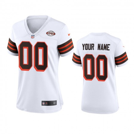 Women's Browns Custom Nike 1946 Collection Alternate Game Limited NFL Jersey - White