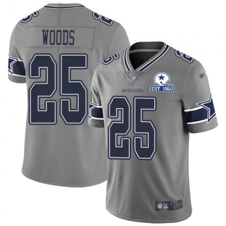 Nike Cowboys #25 Xavier Woods Gray Men's Stitched With Established In 1960 Patch NFL Limited Inverted Legend Jersey