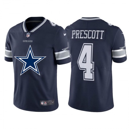 Dallas Cowboys #4 Dak Prescott Navy Blue Men's Nike Big Team Logo Vapor Limited NFL Jersey
