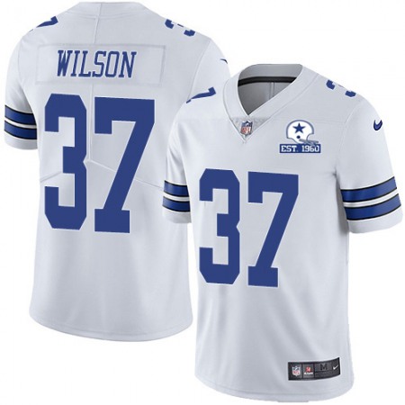 Nike Cowboys #37 Donovan Wilson White Men's Stitched With Established In 1960 Patch NFL Vapor Untouchable Limited Jersey