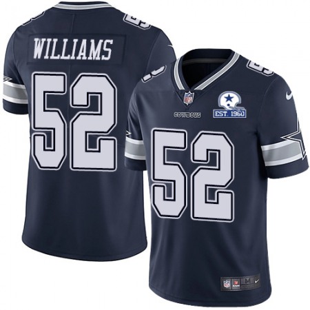 Nike Cowboys #52 Connor Williams Navy Blue Team Color Men's Stitched With Established In 1960 Patch NFL Vapor Untouchable Limited Jersey