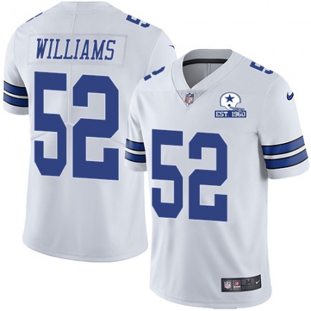Nike Cowboys #52 Connor Williams White Men's Stitched With Established In 1960 Patch NFL Vapor Untouchable Limited Jersey