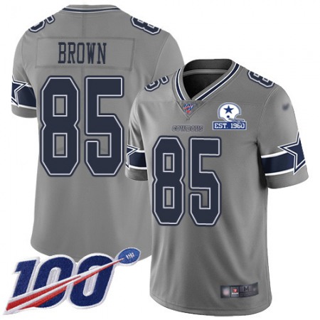 Nike Cowboys #85 Noah Brown Gray Men's Stitched With Established In 1960 Patch NFL Limited Inverted Legend 100th Season Jersey