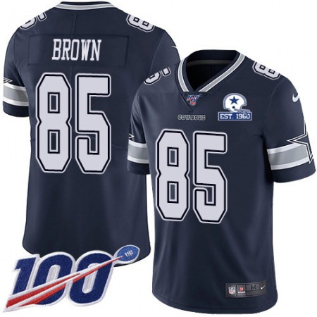Nike Cowboys #85 Noah Brown Navy Blue Team Color Men's Stitched With Established In 1960 Patch NFL 100th Season Vapor Untouchable Limited Jersey