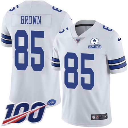 Nike Cowboys #85 Noah Brown White Men's Stitched With Established In 1960 Patch NFL 100th Season Vapor Untouchable Limited Jersey