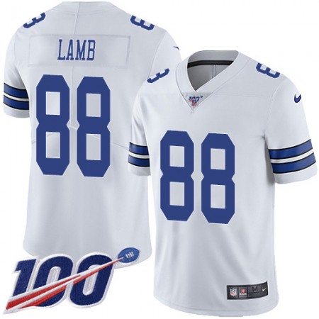Nike Cowboys #88 CeeDee Lamb White Men's Stitched NFL 100th Season Vapor Untouchable Limited Jersey