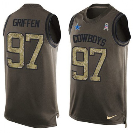 Nike Cowboys #97 Everson Griffen Green Men's Stitched NFL Limited Salute To Service Tank Top Jersey